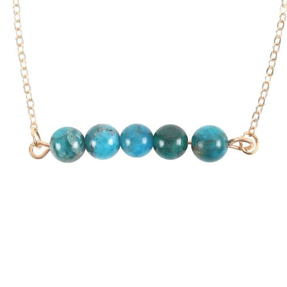 Apatite Crystal Beaded Chain Bracelet - Confidence - Crystal Nest