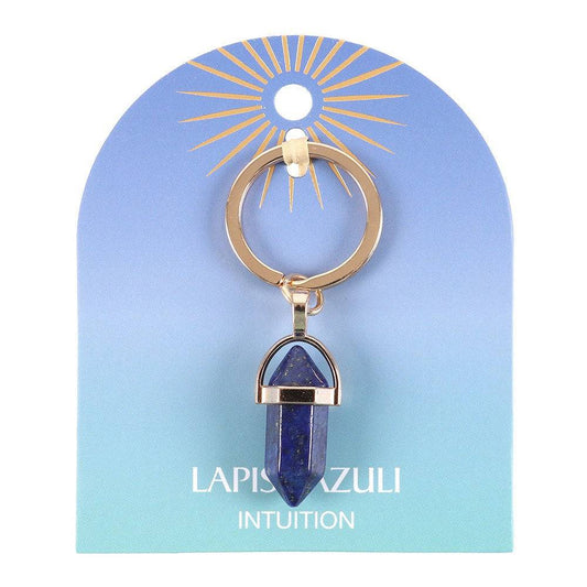 Lapis Lazuli Crystal Point Keyring - Crystal Nest