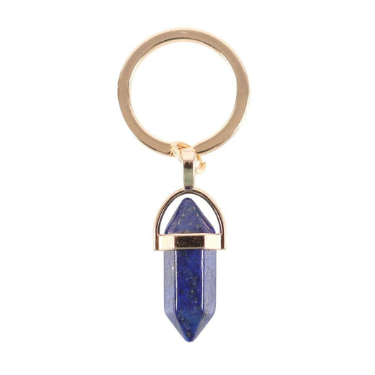 Lapis Lazuli Crystal Point Keyring - Crystal Nest
