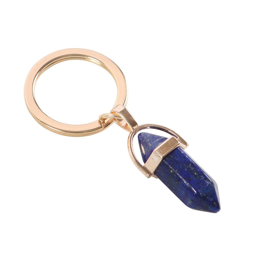 Lapis Lazuli Crystal Point Keyring - Crystal Nest