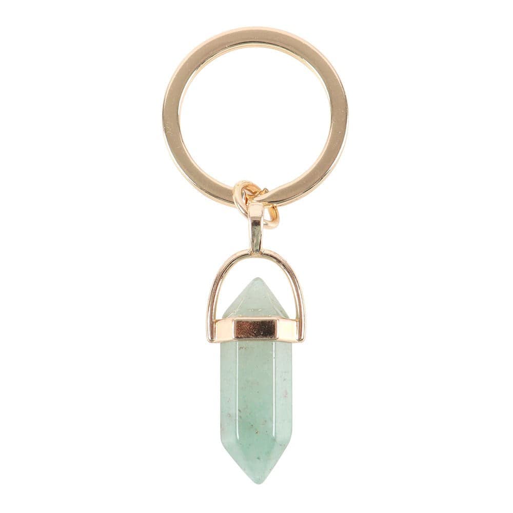 Green Aventurine Crystal Point Keyring - Crystal Nest