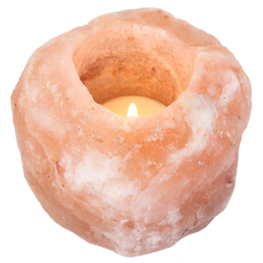 Natural Himalayan Salt Candle Holder | Air Purifier & Relaxing Warm Glow - Crystal Nest