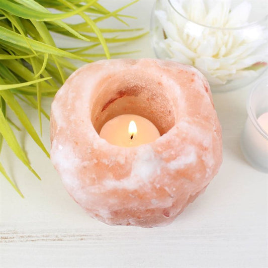 Natural Himalayan Salt Candle Holder | Air Purifier & Relaxing Warm Glow - Crystal Nest