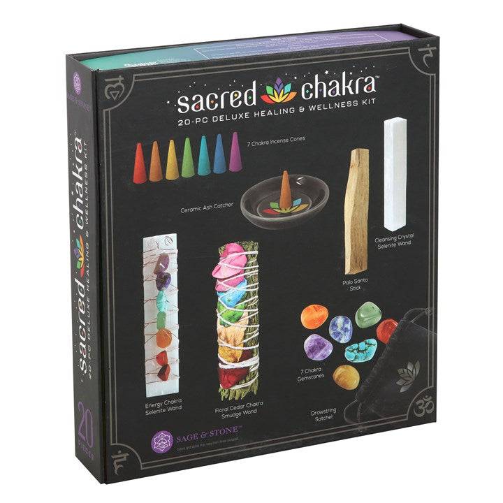 Sacred Chakra Deluxe Healing and Wellness Kit - Crystal Nest