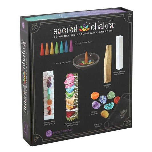 Sacred Chakra Deluxe Healing and Wellness Kit - Crystal Nest
