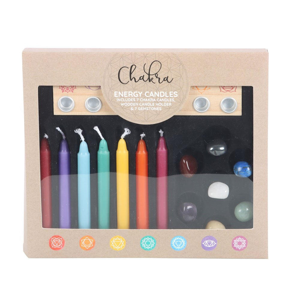Chakra Energy Candle and Crystal Gift Set - Crystal Nest