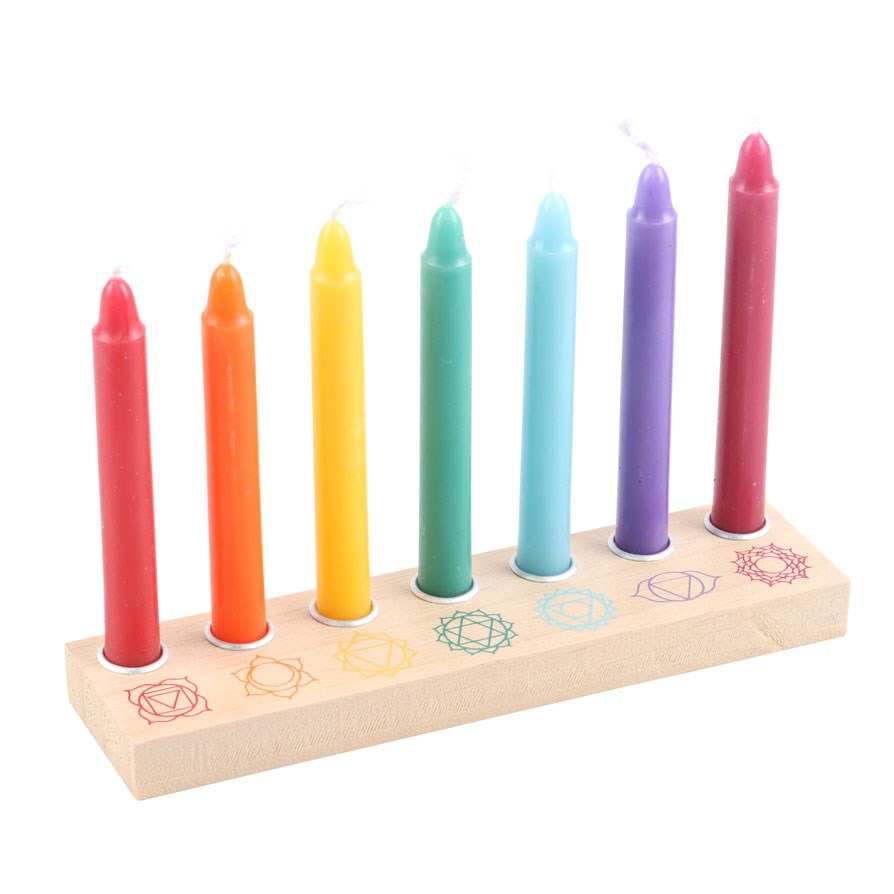 Chakra Energy Candle and Crystal Gift Set - Crystal Nest