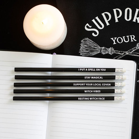 Set of 5 Witchy Pencils | Spellbinding Stationery Gift Set