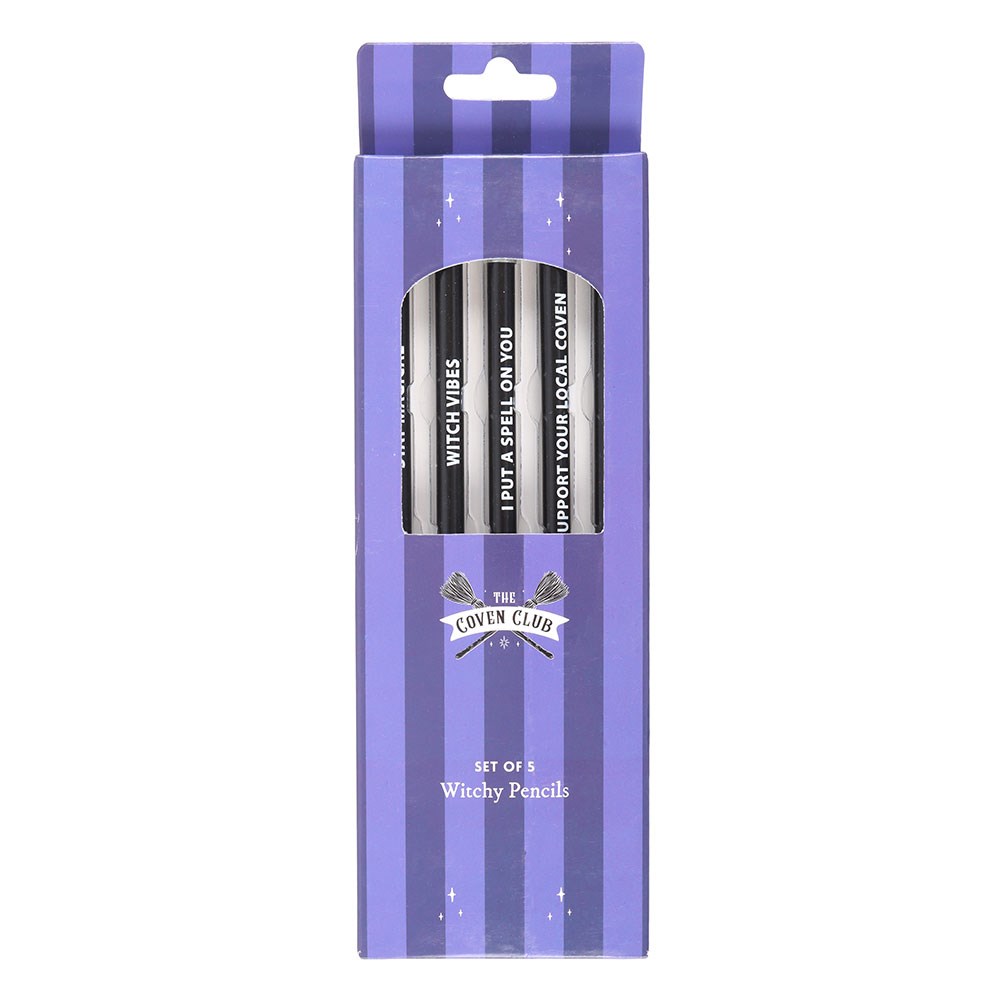 Set of 5 Witchy Pencils | Spellbinding Stationery Gift Set