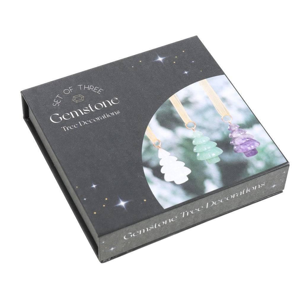 Set of 3 Crystal Gemstone Trees - Christmas Tree Decorations - Crystal Nest