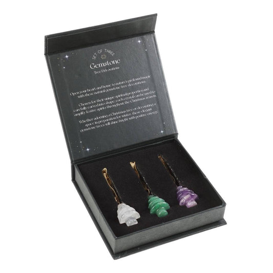 Set of 3 Crystal Gemstone Trees - Christmas Tree Decorations - Crystal Nest