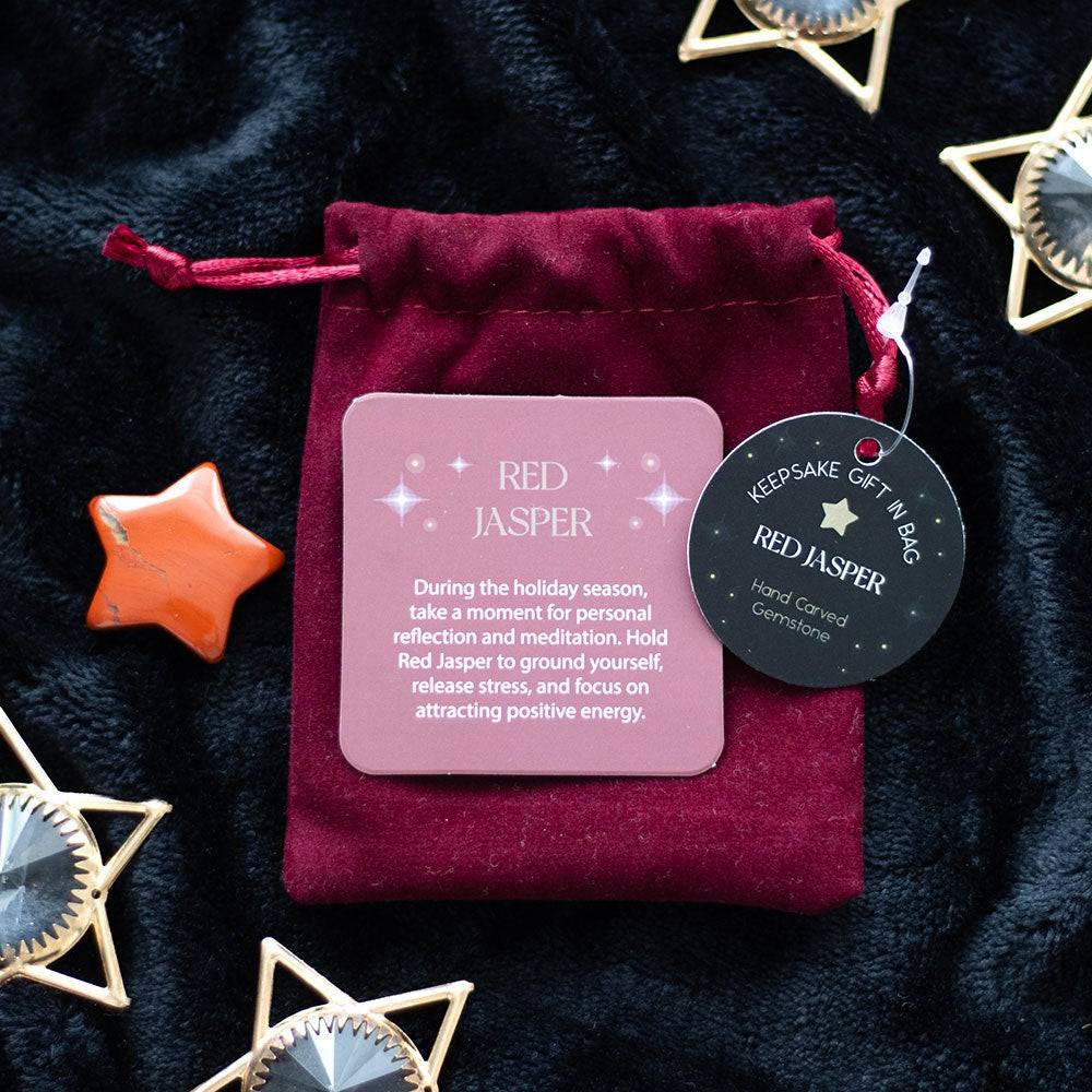 Mini Red Jasper Star in Gift Bag - Crystal Nest