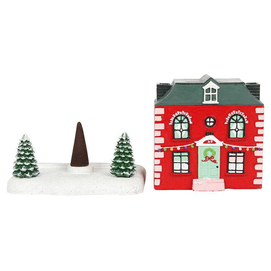 Christmas House Incense Cone Burner - Crystal Nest