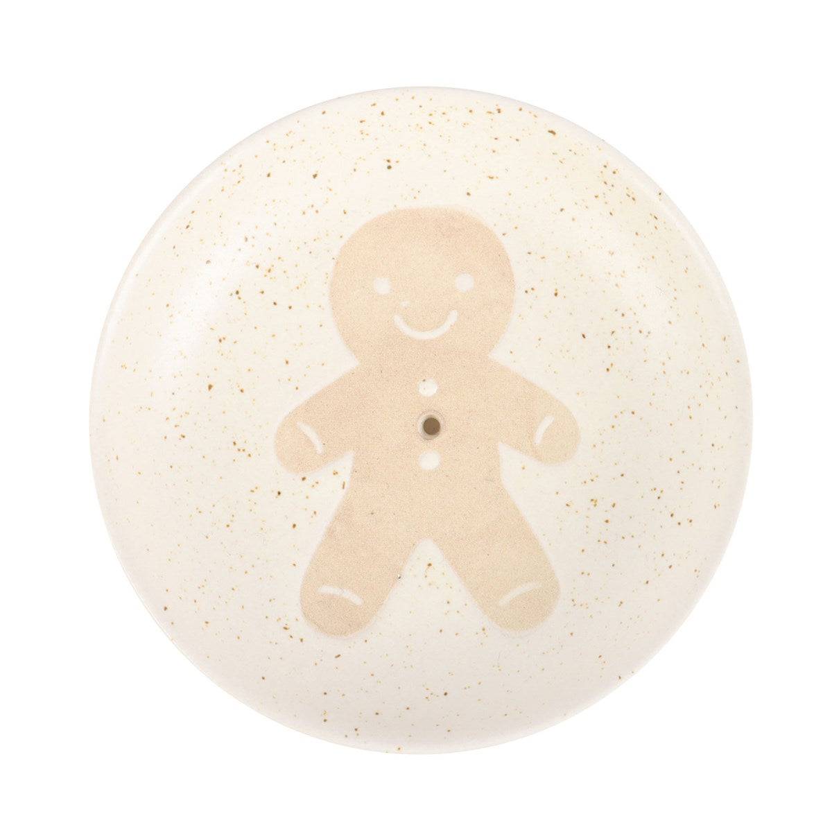 Festive Christmas Gingerbread Man Ceramic Incense Holder - Crystal Nest