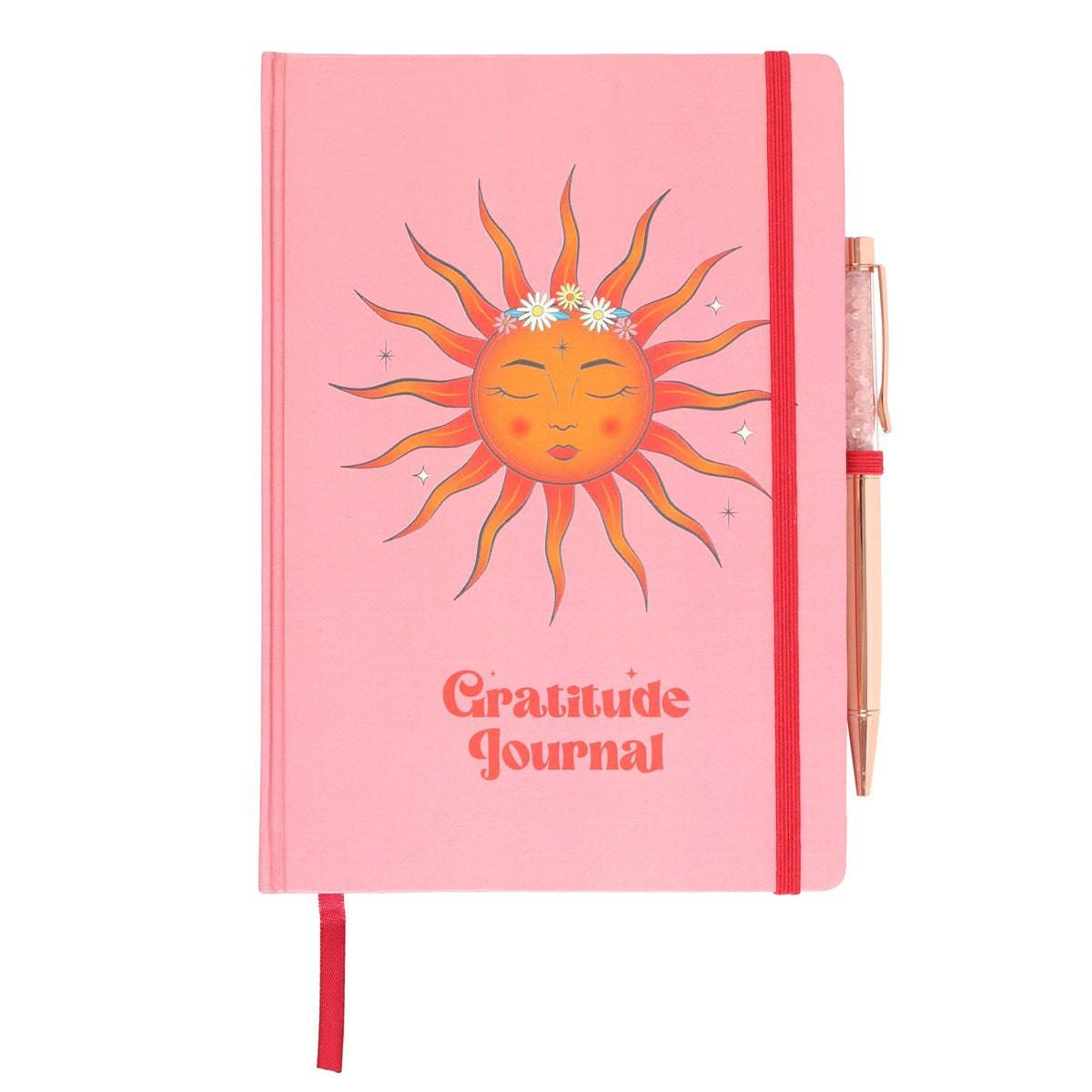 The Sun Gratitude Journal with Rose Quartz Pen - Crystal Nest