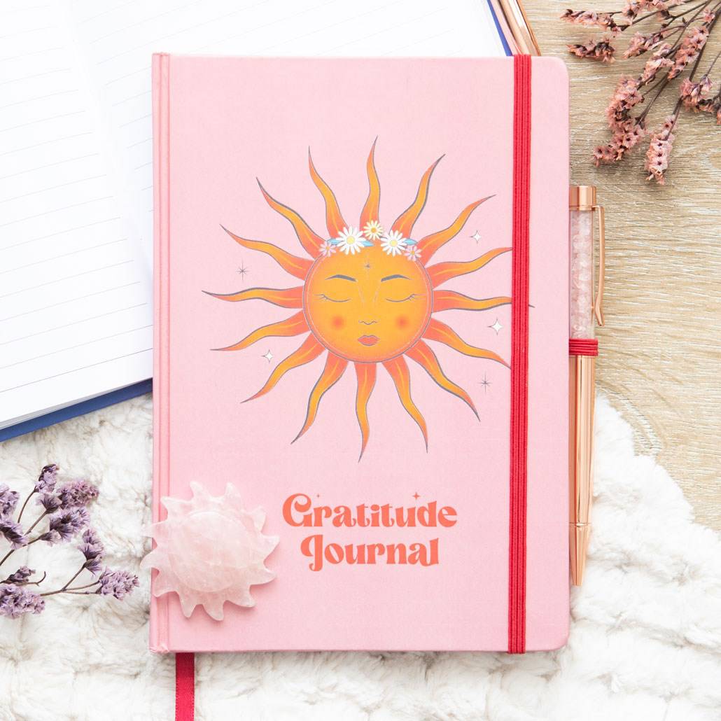 The Sun Gratitude Journal with Rose Quartz Pen - Crystal Nest