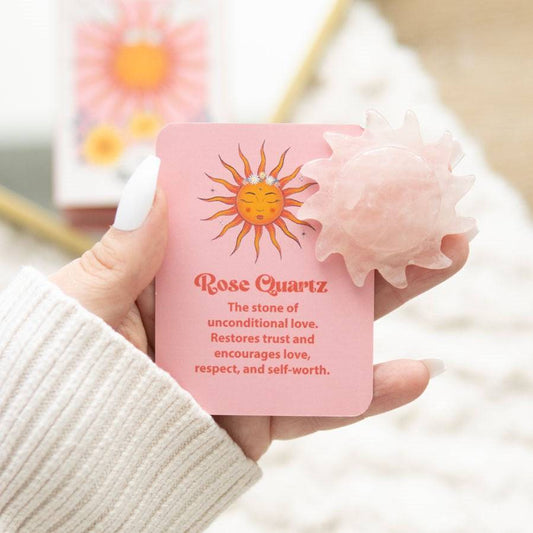 Rose Quartz Crystal Sun - Keepsake Stone in Box - Crystal Nest