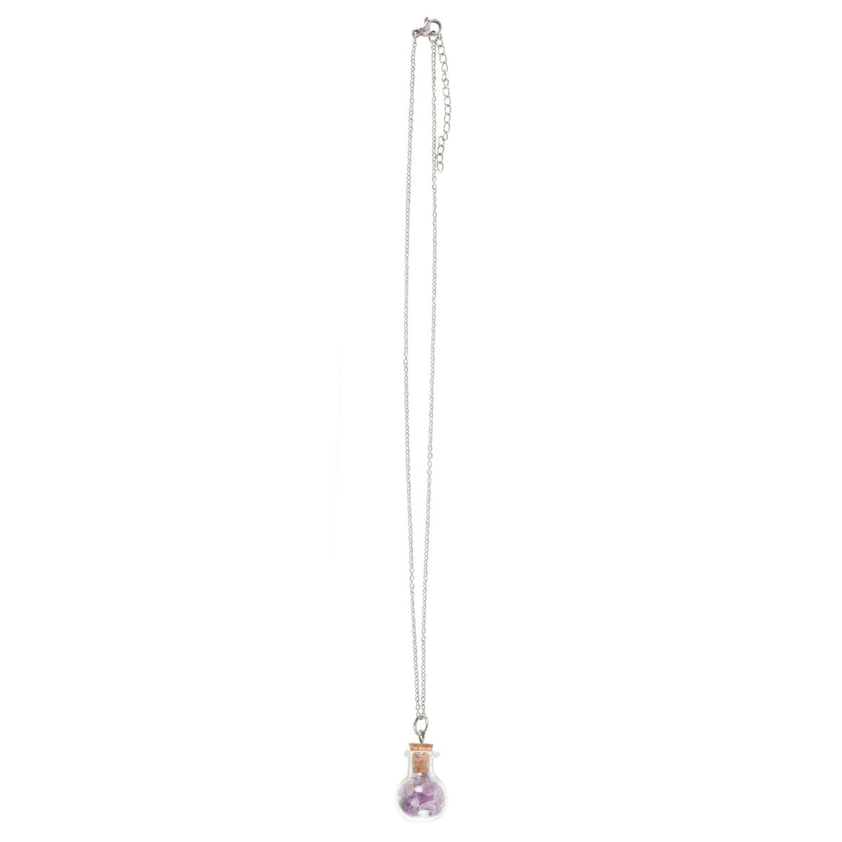 Calming Necklace – Bottled Amethyst Crystal Chips - Crystal Nest