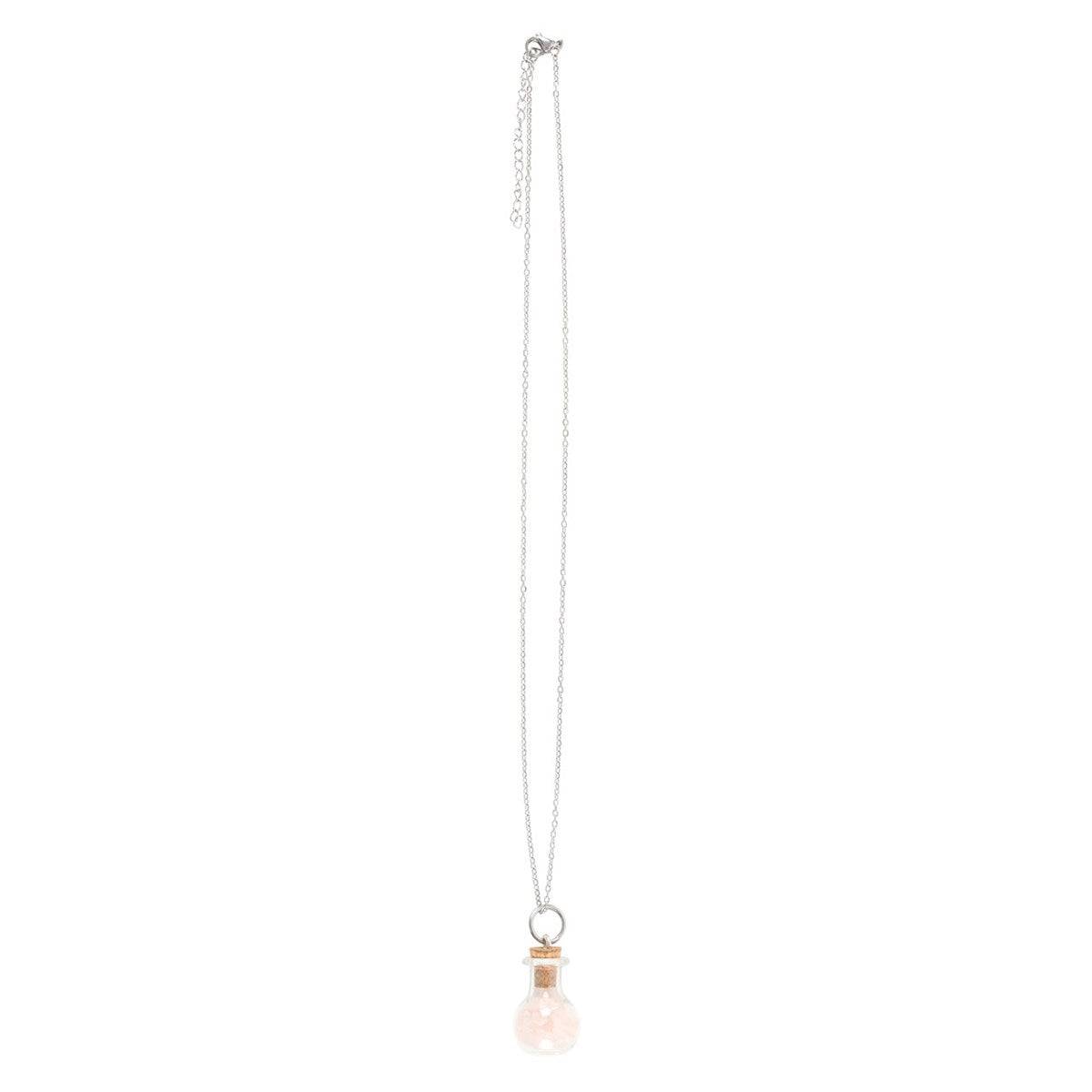 Love Necklace – Bottled Rose Quartz Crystal Chips - Crystal Nest