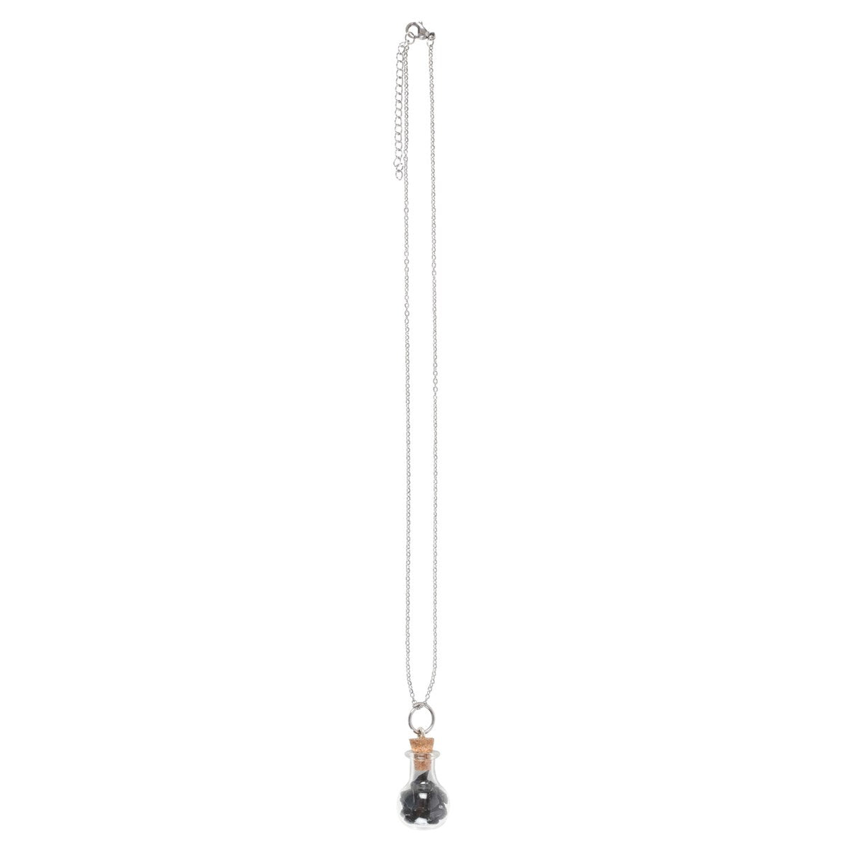 Protection Necklace – Bottled Black Obsidian Crystal Chips - Crystal Nest