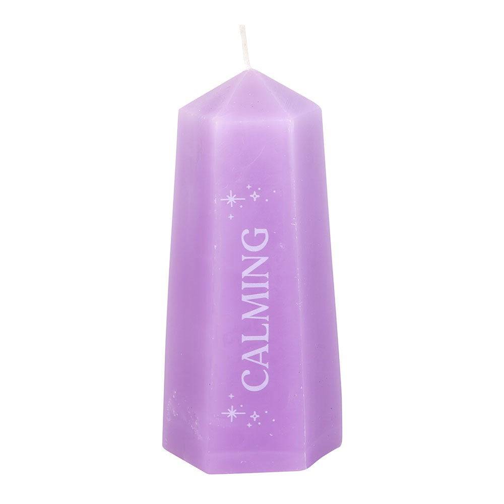 Calming Crystal Candle with Rough Amethyst - Crystal Nest
