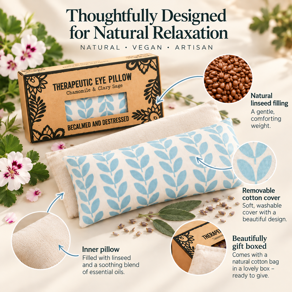 Chamomile Aromatherapy Eye Pillow | Becalmed & Destressed