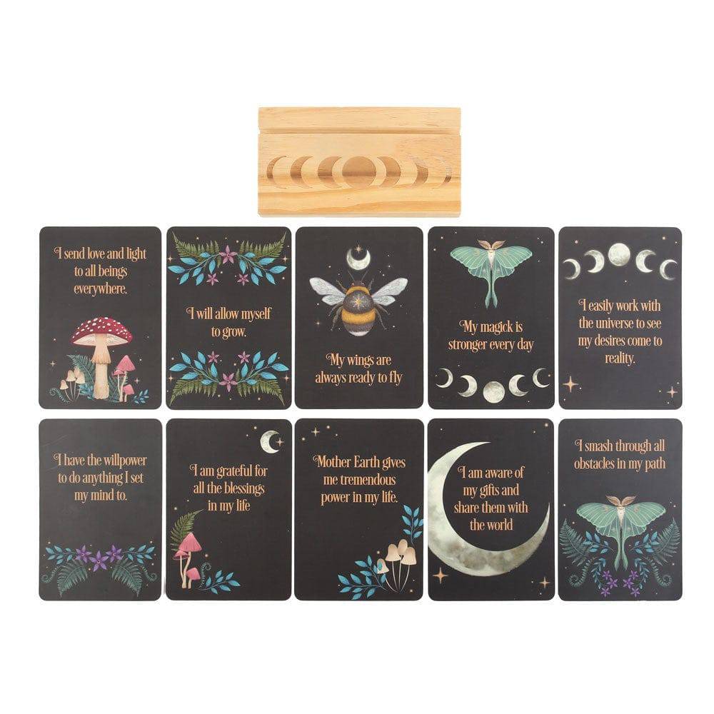 Mystical Forest Affirmation Cards with Wooden Stand - Crystal Nest