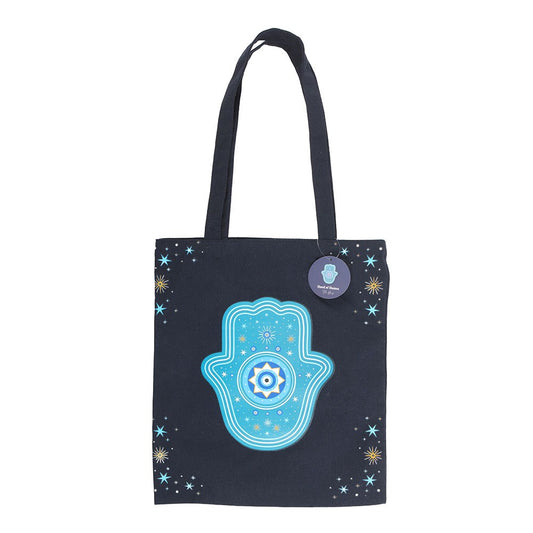 Hamsa Hand Tote Bag | Spiritual Protection Shopping Bag - Crystal Nest