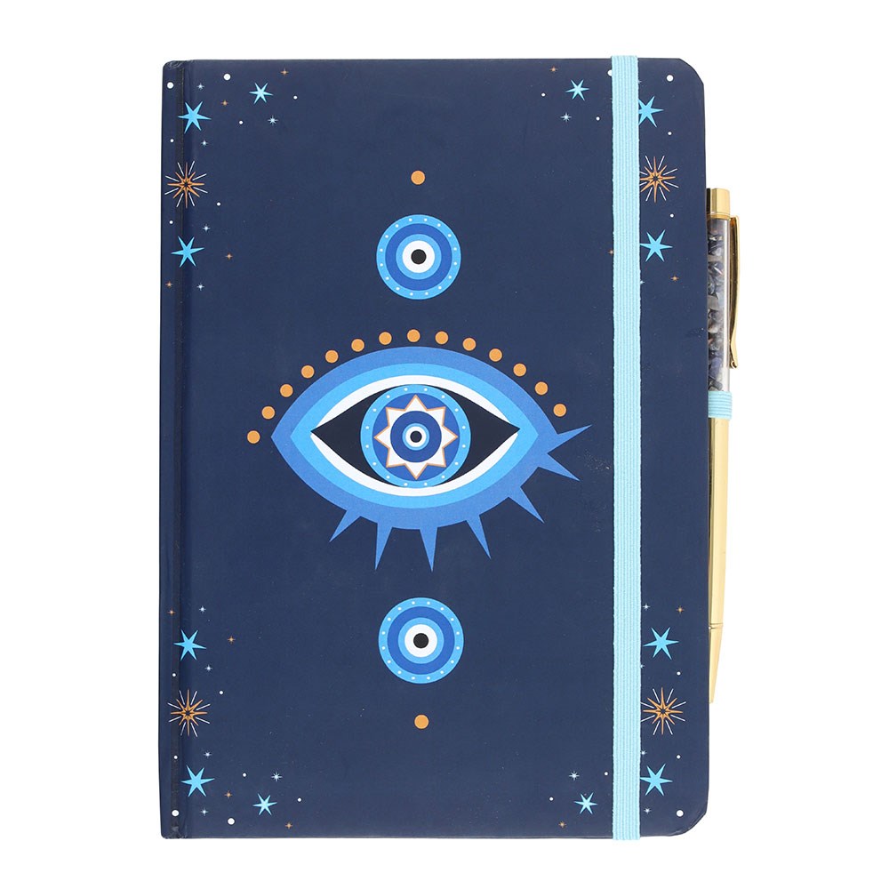 All Seeing Eye A5 Notebook with Crystal Chip Pen - Crystal Nest