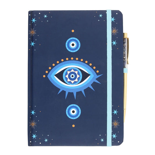 All Seeing Eye A5 Notebook with Crystal Chip Pen - Crystal Nest