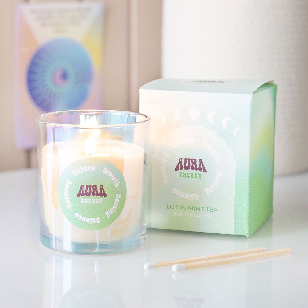 Aura Energy Lotus & Mint Tea Candle | Aura Cleansing Ritual Candle - Crystal Nest