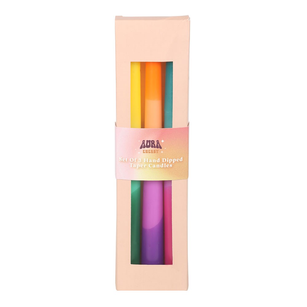 Aura Energy Dipped Taper Candles | Set of 3 - Crystal Nest