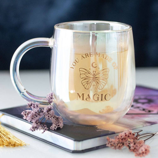 You Are Made of Magic Iridescent Double Walled Glass Mug - Crystal Nest