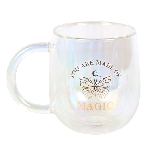 You Are Made of Magic Iridescent Double Walled Glass Mug - Crystal Nest