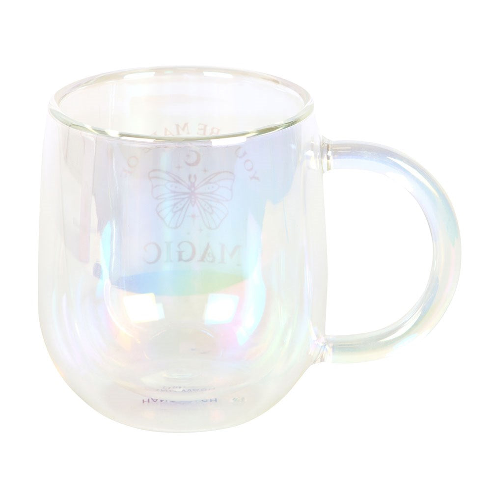 You Are Made of Magic Iridescent Double Walled Glass Mug - Crystal Nest