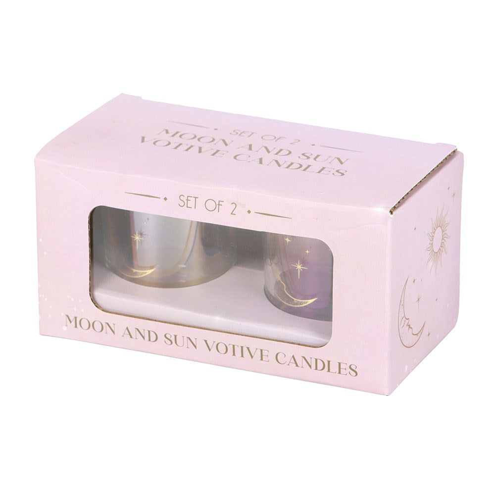 Sun & Moon Iridescent Candle Holders – Set of 2 - Crystal Nest
