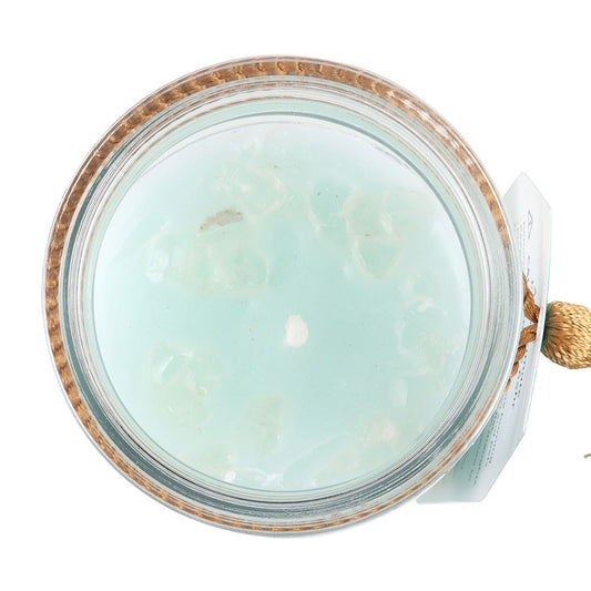 White Sage Tube Candle with Clear Quartz Crystals - Crystal Nest