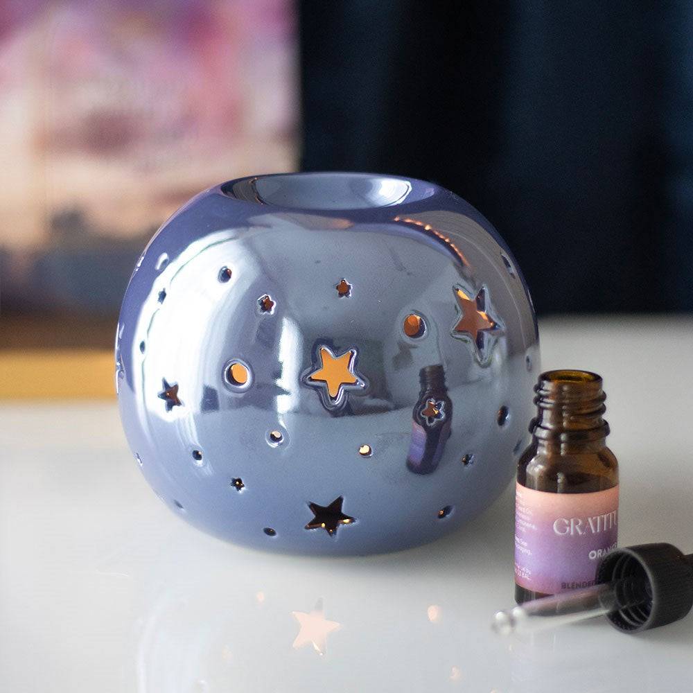 Purple Iridescent Star Oil Burner and Wax Warmer - Crystal Nest