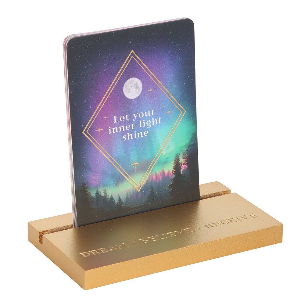 Ethereal Affirmation Cards with Wooden Stand - Crystal Nest