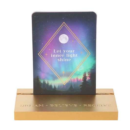 Ethereal Affirmation Cards with Wooden Stand - Crystal Nest