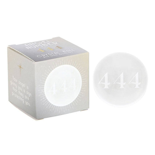 444 Angel Number Engraved Crystal Ball - Crystal Nest