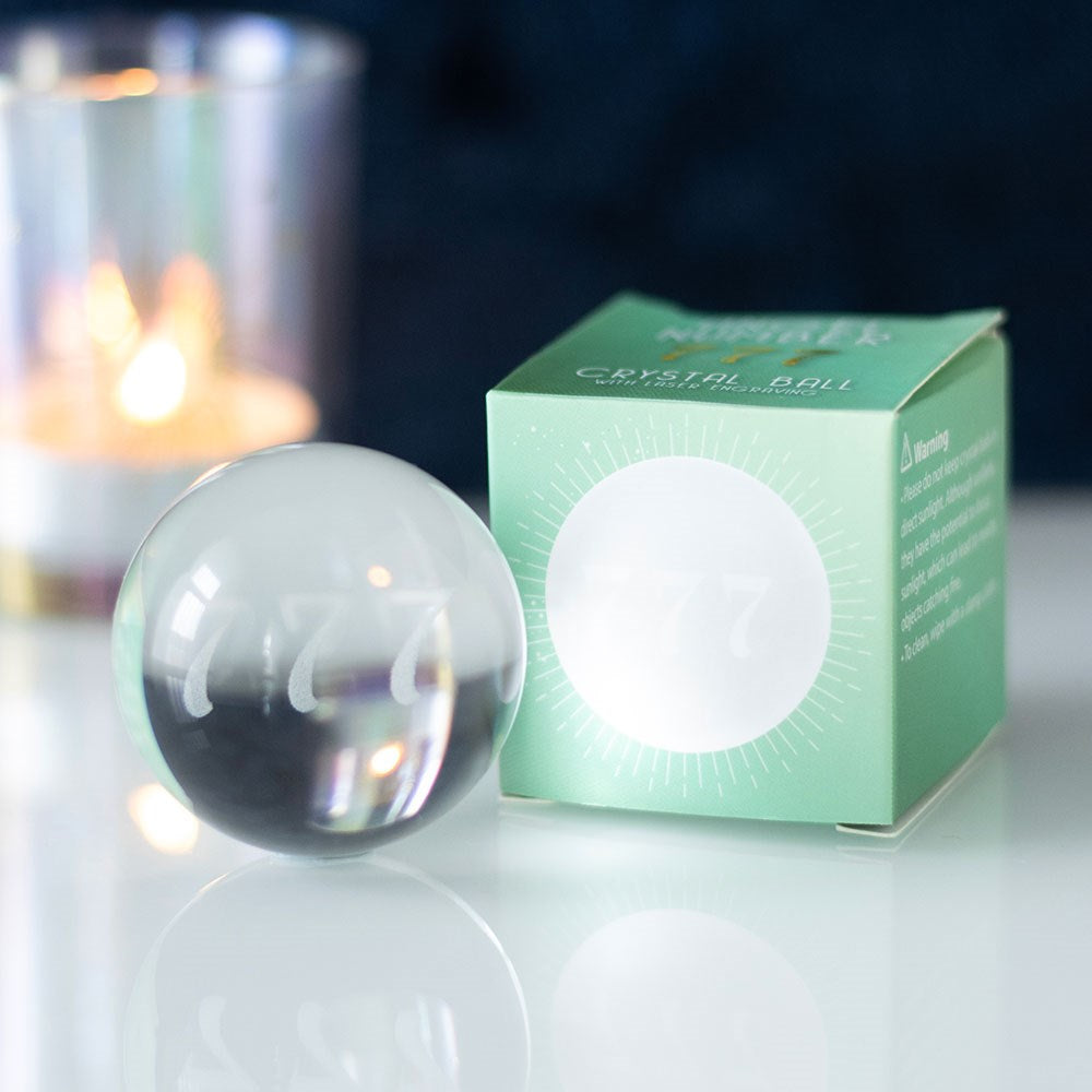 777 Angel Number Engraved Crystal Ball - Crystal Nest