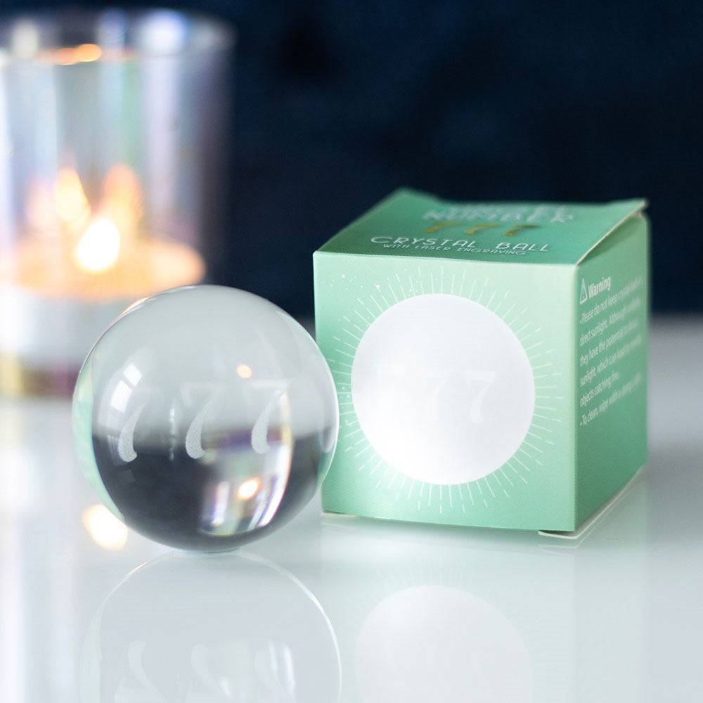 777 Angel Number Engraved Crystal Ball - Crystal Nest