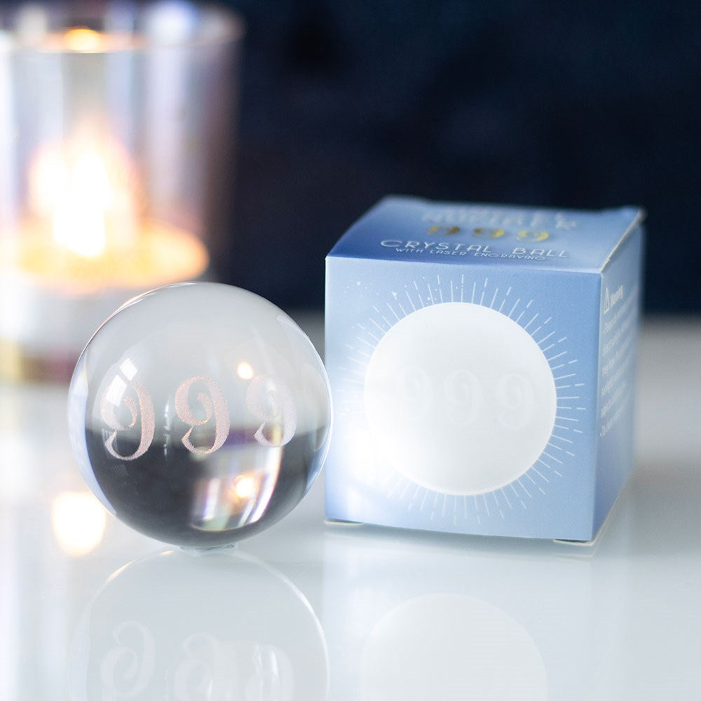 999 Angel Number Engraved Crystal Ball - Crystal Nest