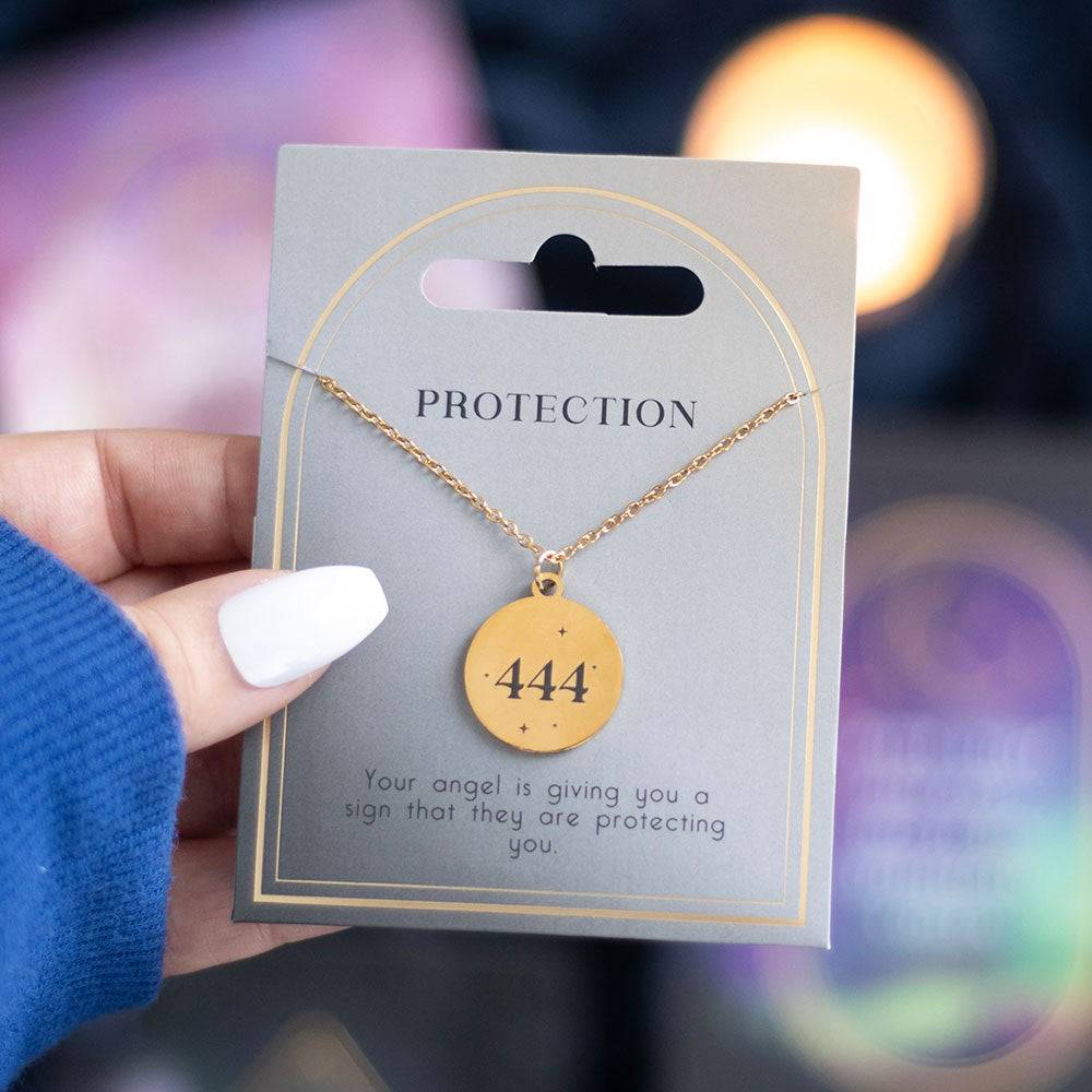 444 Angel Number Necklace – Divine Protection - Crystal Nest
