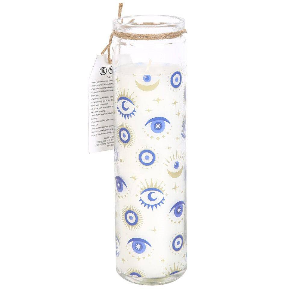 All Seeing Eye White Sage Glass Tube Candle - Crystal Nest