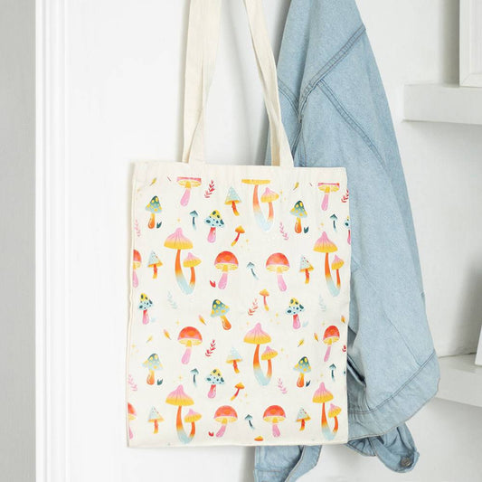 Funky Fungi Mushroom Polycotton Tote Bag - Crystal Nest
