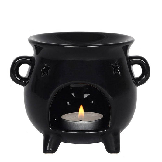 Black Cauldron Oil Burner - Crystal Nest