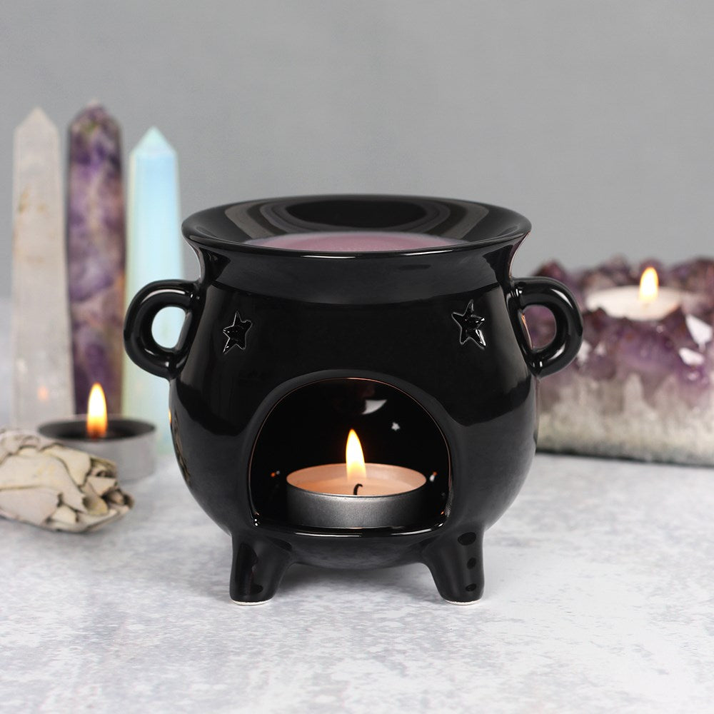 Black Cauldron Oil Burner - Crystal Nest