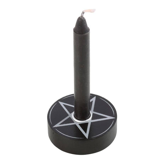 Pentagram Round Spell Candle Holder - Crystal Nest